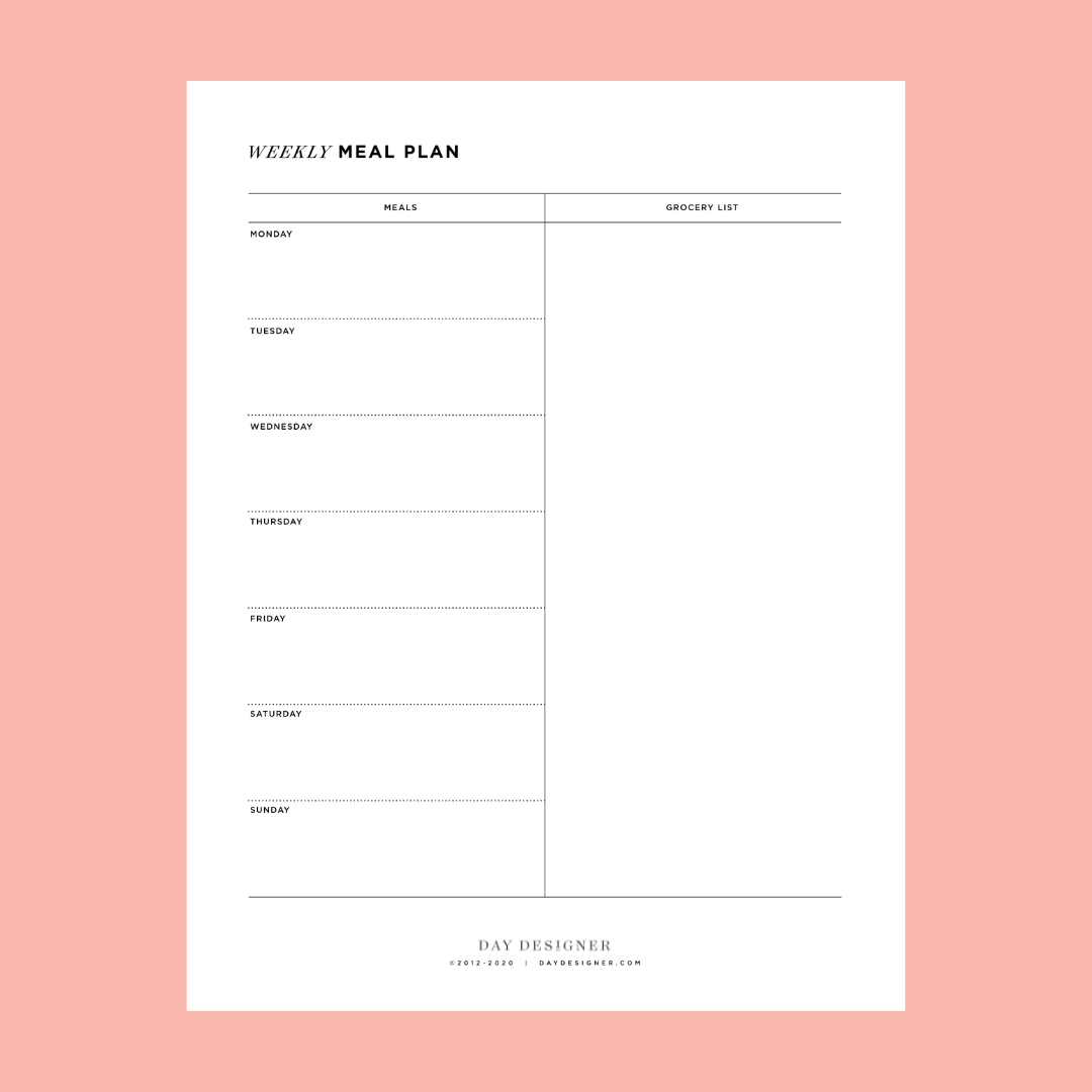 free-printable-weekly-meal-planner-day-designer for Free Printable Weekly Meal Planner Template With Grocery List Free Printable Weekly Meal Planner | Day Designer for Free Printable Weekly Meal Planner Template With Grocery List