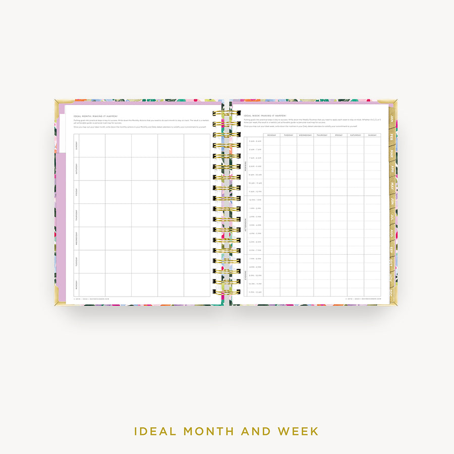 Day Designer 2024 daily planner: Blurred Spring cover with ideal week worksheet