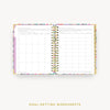 Day Designer 2024 daily planner: Blurred Spring cover with goals worksheet