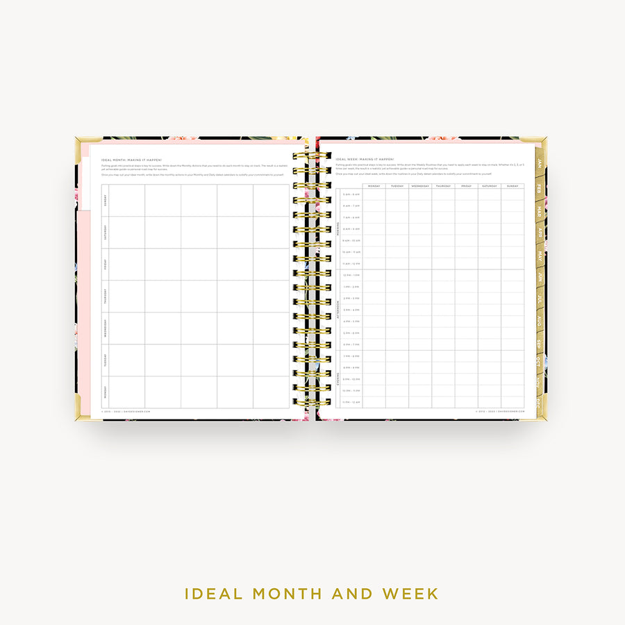 Day Designer 2024 daily planner: Wild Blooms cover with ideal week worksheet