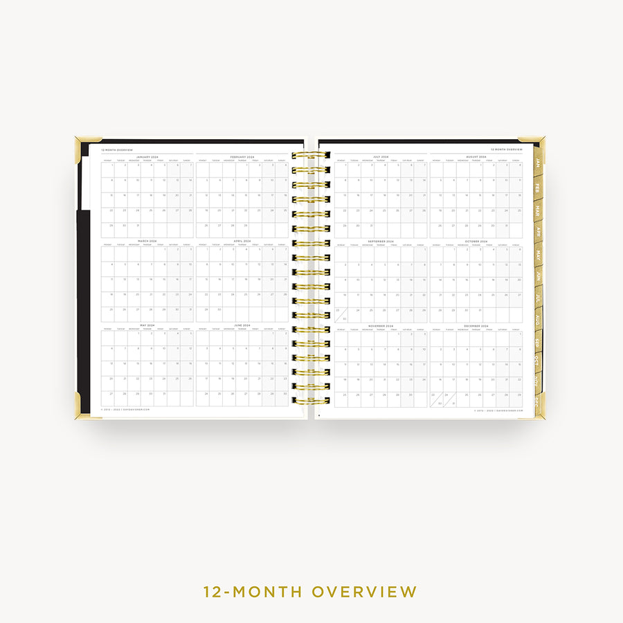 Day Designer 2024 daily planner: Classic Dot cover with 12 month calendar