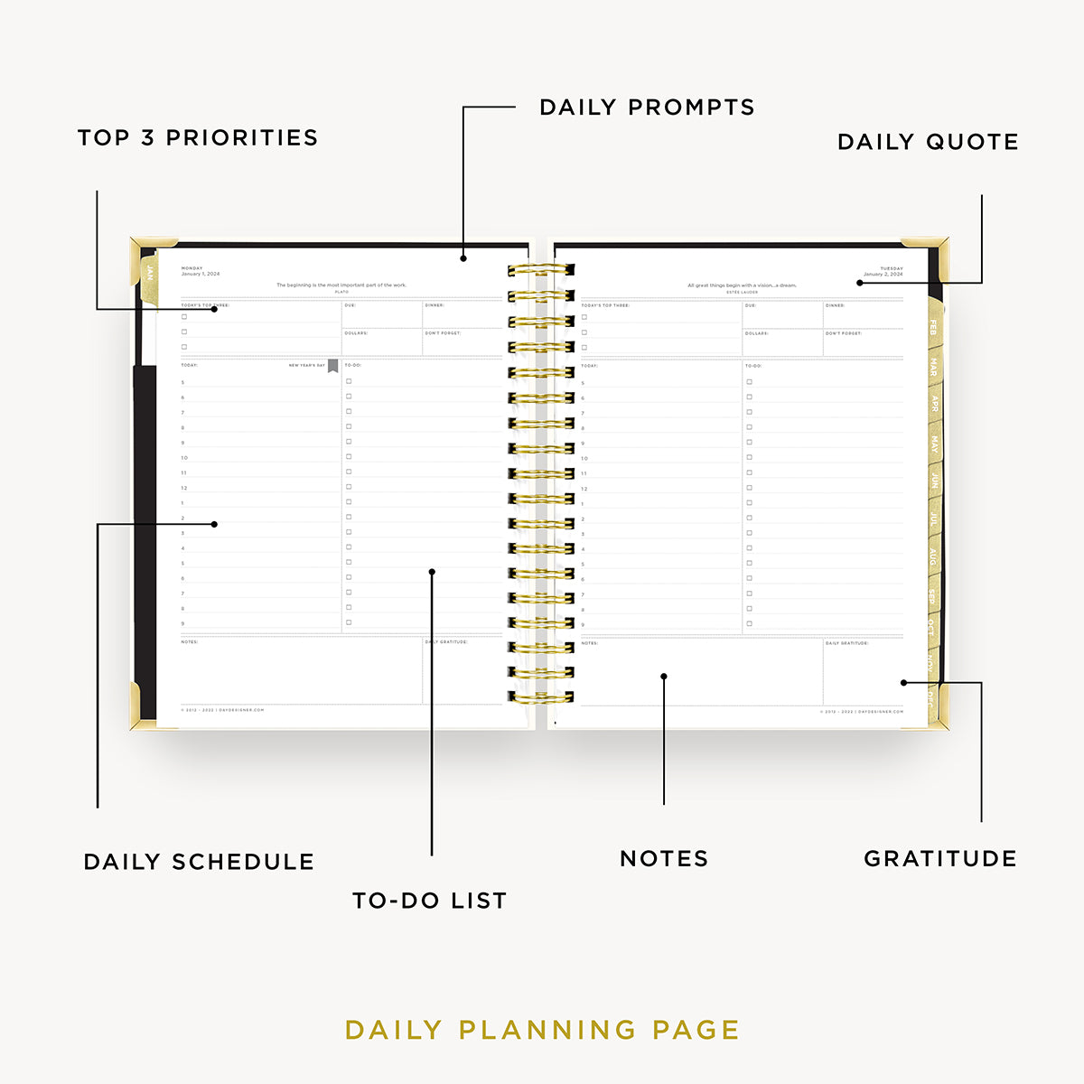 DAY DESIGNER | 2024 Daily Planner - Black Stripe