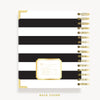 Day Designer 2024 mini daily planner: Black Stripe cover with back cover with gold detail