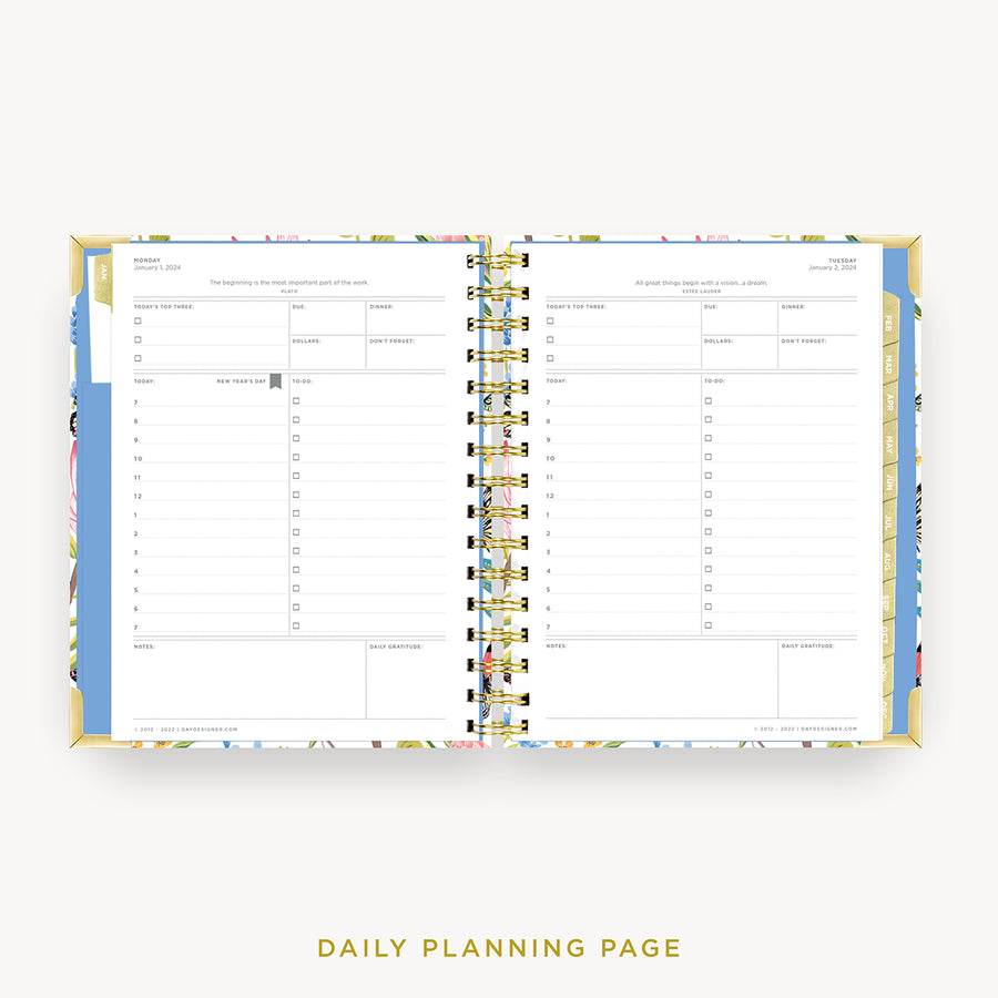 Day Designer 2024 mini daily planner: Flutter cover with daily planning page