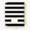 Day Designer 2024-25 daily planner: Black Stripe back cover with gold detail