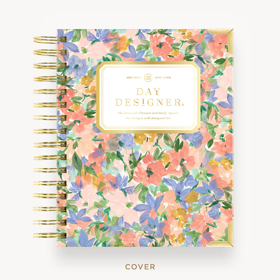 Day Designer 2024-25 mini daily planner: Lorelei hard cover, gold wire binding