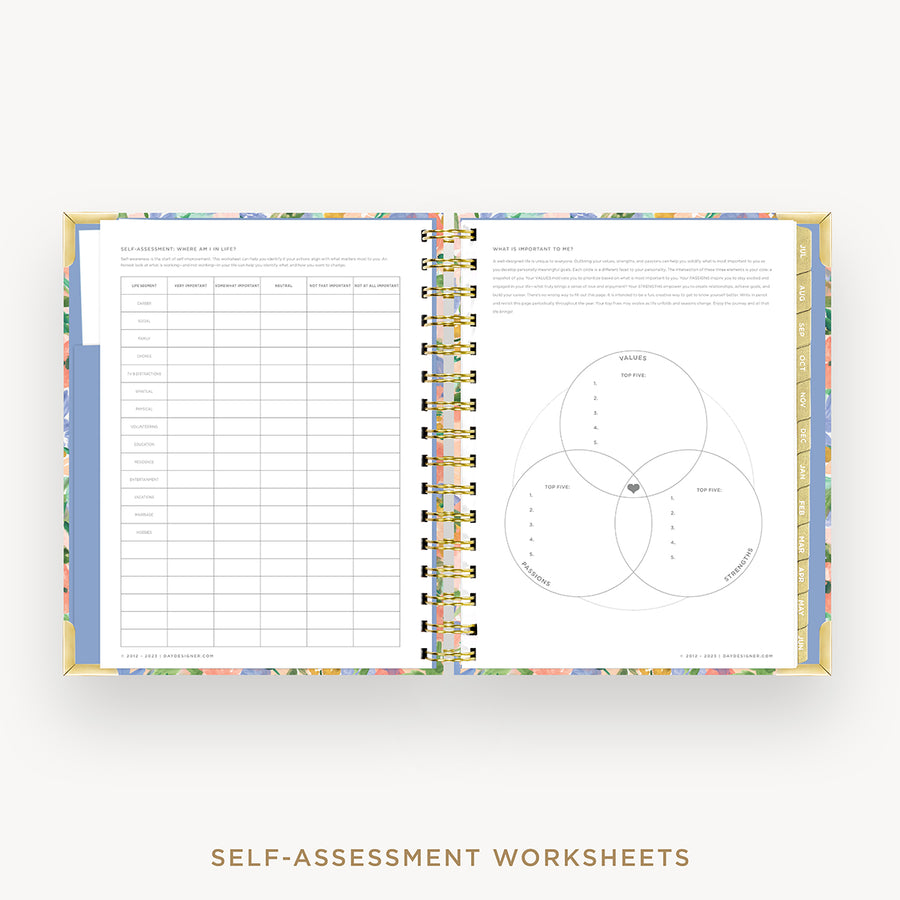 Day Designer 2024-25 mini daily planner: Lorelei cover with self assessment worksheet