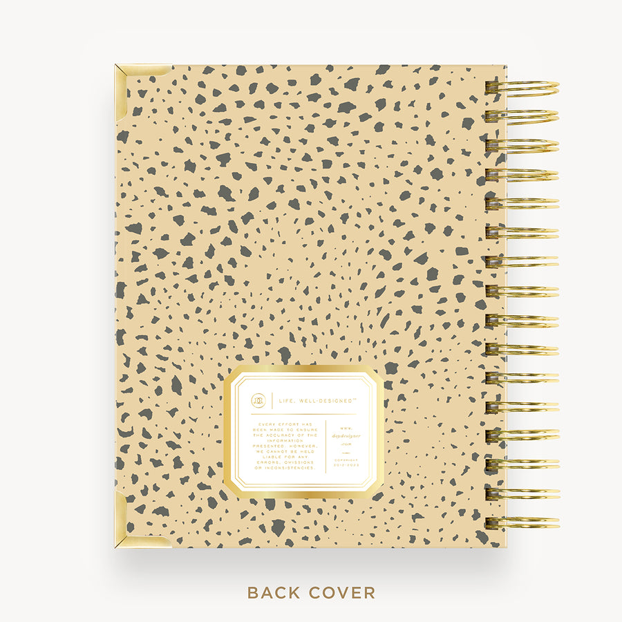Day Designer 2024-25 mini daily planner: Savannah cover with back cover with gold detail