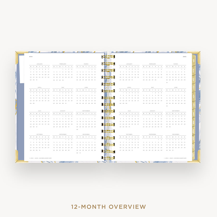 Day Designer 2024-25 mini daily planner: Azure cover with 12 month calendar