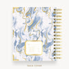 Day Designer 2024-25 mini daily planner: Azure cover with back cover with gold detail