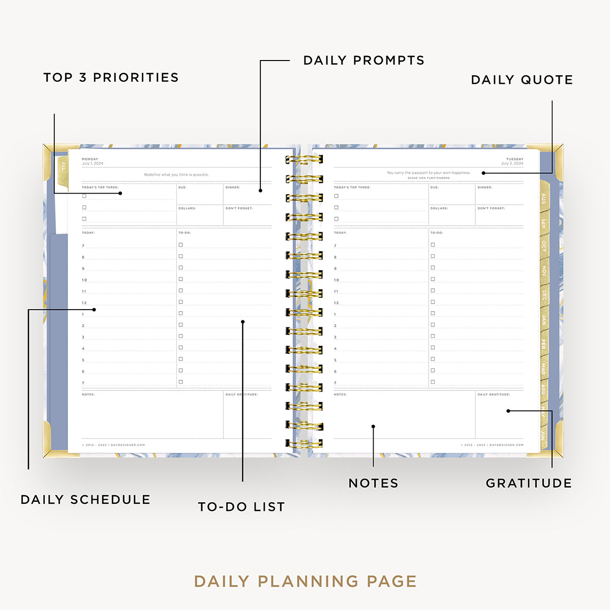 2024-25 Mini Daily Planner: Azure
