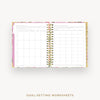 Day Designer 2024-25 daily planner: Camellia cover with goals worksheet