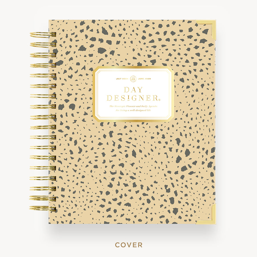 Day Designer 2024-25 daily planner: Savannah hard cover, gold wire binding