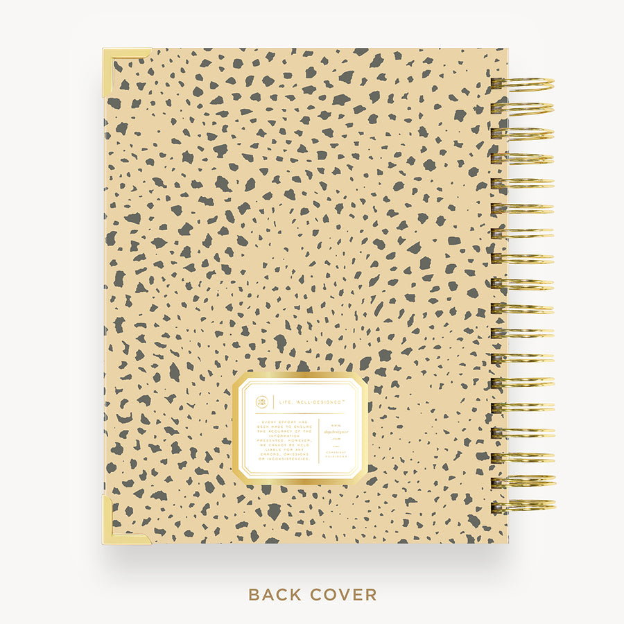 Day Designer 2024-25 daily planner: Savannah back cover with gold detail