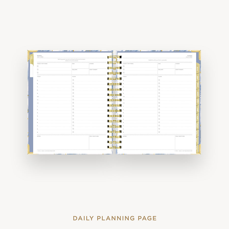 Day Designer 2024-25 daily planner: Azure cover with daily planning page