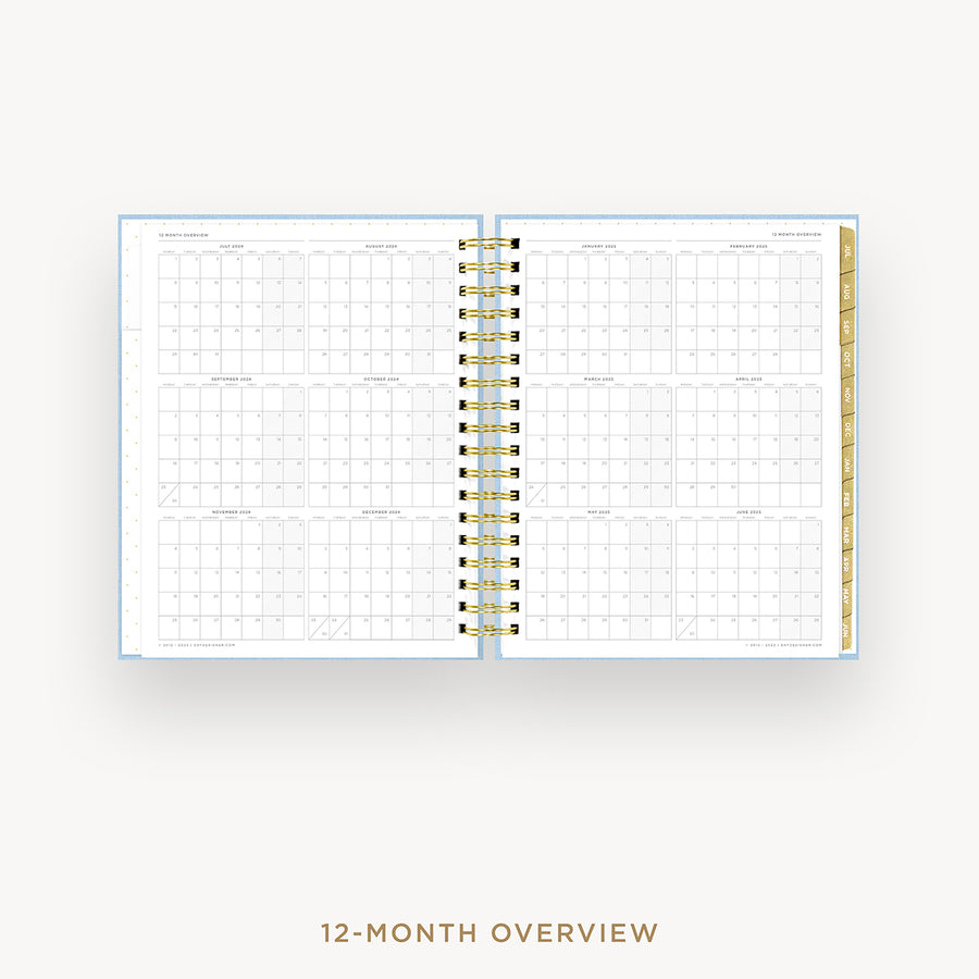 Day Designer 2024-25 daily planner: Chambray Bookcloth cover with 12 month calendar