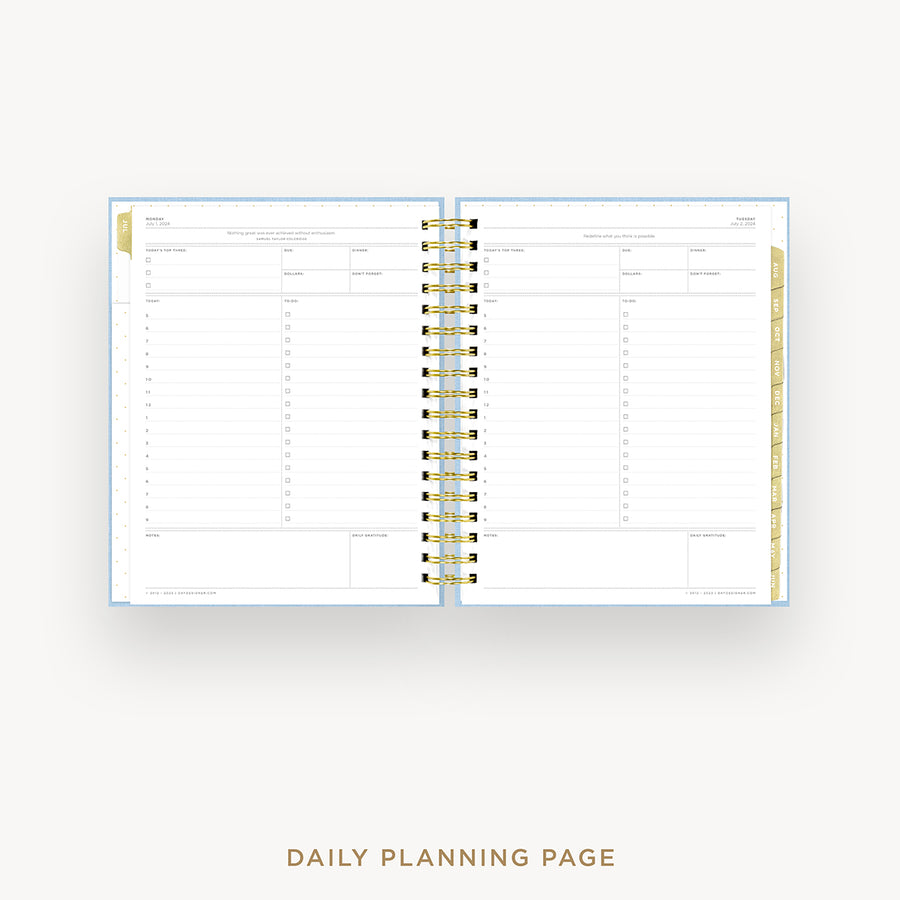 Day Designer 2024-25 daily planner: Chambray Bookcloth cover with daily planning page