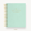 Day Designer 2024-25 mini daily planner: Sage Bookcloth hard cover, gold wire binding