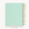 Day Designer 2024-25 mini daily planner: Sage Bookcloth cover with back cover with gold detail