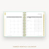 Day Designer 2024-25 mini daily planner: Sage Bookcloth cover with monthly calendar