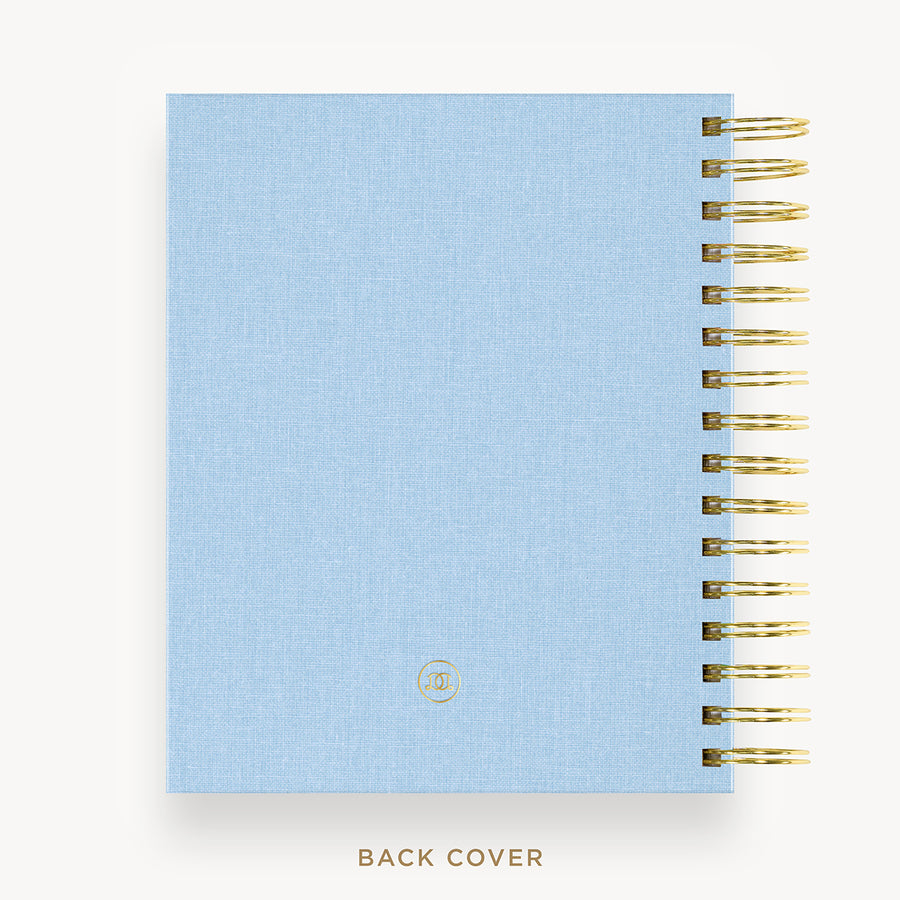 Day Designer 2024-25 mini daily planner: Chambray Bookcloth cover with back cover with gold detail