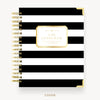 Day Designer 2024-25 weekly planner: Black Stripe hard cover, gold wire binding