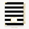 Day Designer 2024-25 weekly planner: Black Stripe cover with back cover with gold detail