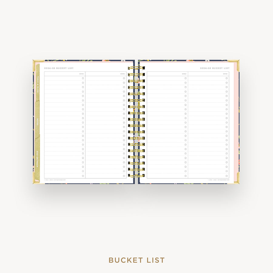 Day Designer 2024-25 weekly planner: Fresh Sprigs cover with bucket list