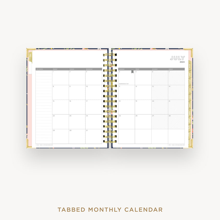 Day Designer 2024-25 weekly planner: Fresh Sprigs cover with monthly calendar