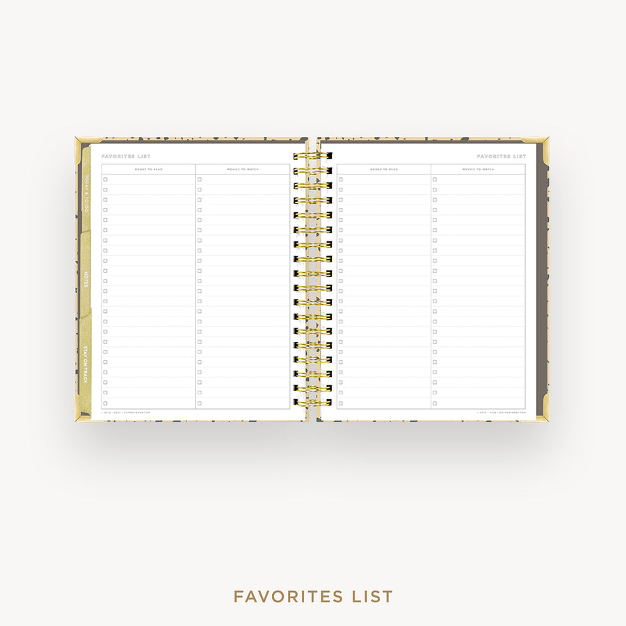 Day Designer 2024-25 weekly planner: Savannah cover with favorite books and movies pages
