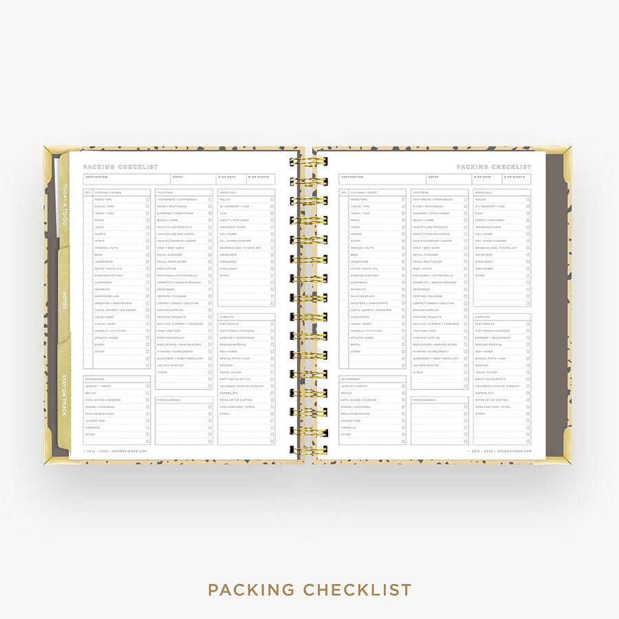 Day Designer 2024-25 mini weekly planner: Savannah cover with packing checklist