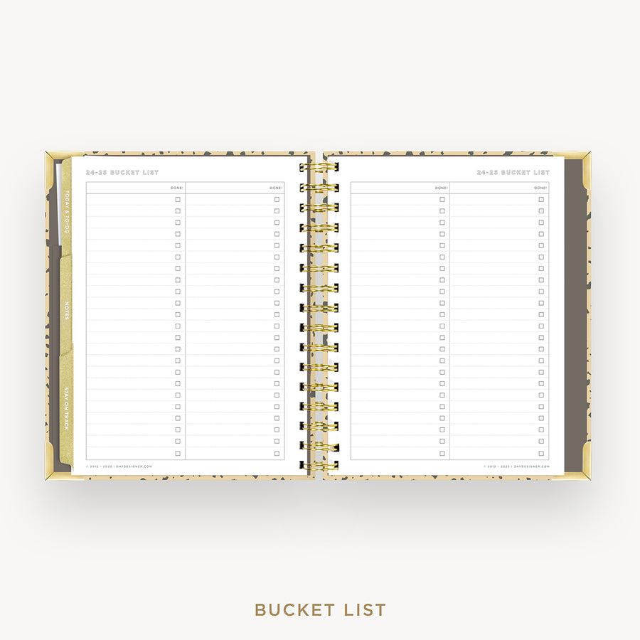 Day Designer 2024-25 mini weekly planner: Savannah cover with bucket list