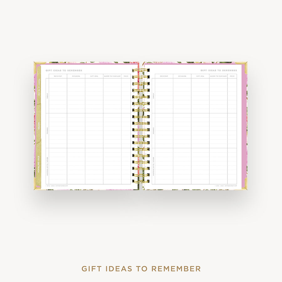 Day Designer 2024-25 weekly planner: Camellia cover with gift ideas pages