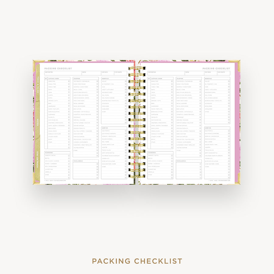 Day Designer 2024-25 weekly planner: Camellia cover with packing checklist