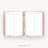 Day Designer 2024-25 mini weekly planner: Camellia cover with favorite books and movies pages
