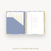 Day Designer 2024-25 weekly planner: Azure cover with pocket and gold stickers