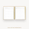 Day Designer 2024-25 daily planner: Caramel Latte Pebble Texture cover with goals worksheet