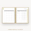 Day Designer 2024-25 mini daily planner: Caramel Latte Pebble Texture cover with monthly calendar