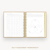 Day Designer 2024-25 mini daily planner: Caramel Latte Pebble Texture cover with self assessment worksheet