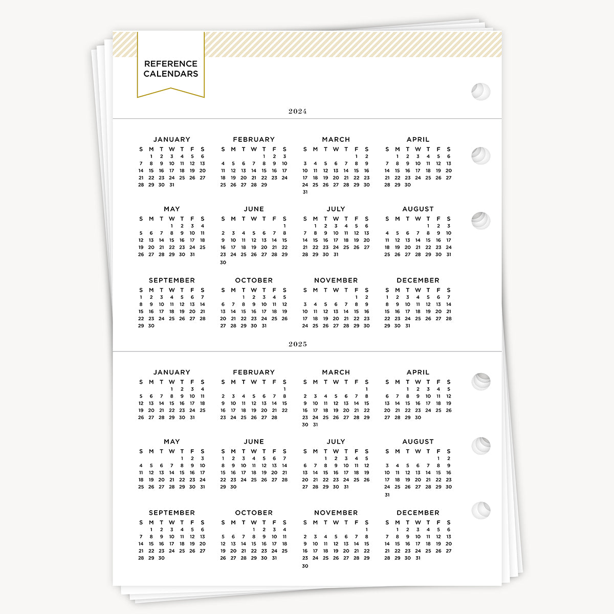 A5 Monthly Planner Inserts: 2024-25 Monthly Calendar (Academic Year)