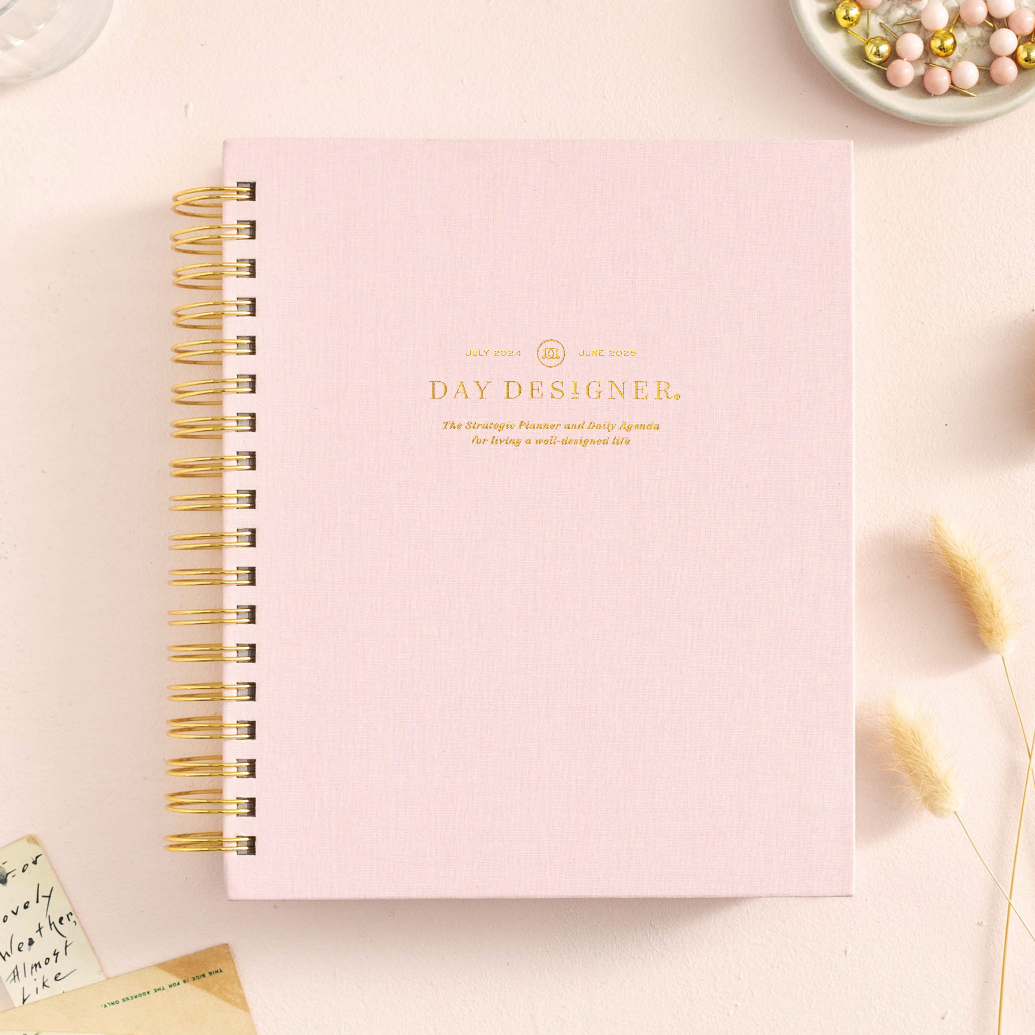 2024-25 Daily Planner: Peony Bookcloth