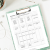 Free Day Designer student success planner printable, written on page  attached to a clipfolio