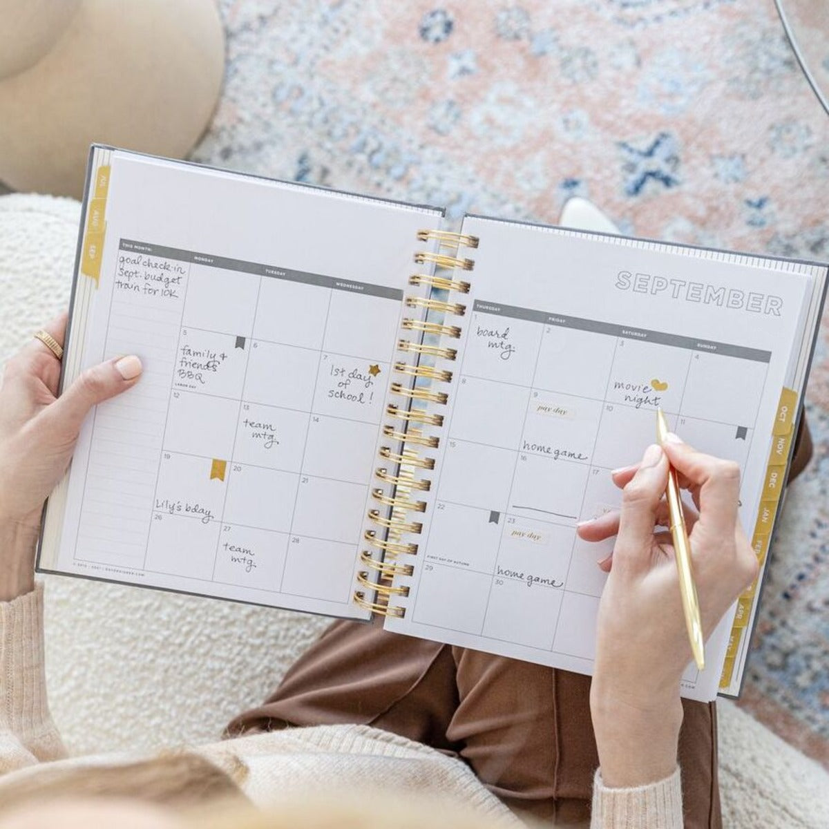 2025-26 Mini Daily Planner: Charcoal Bookcloth