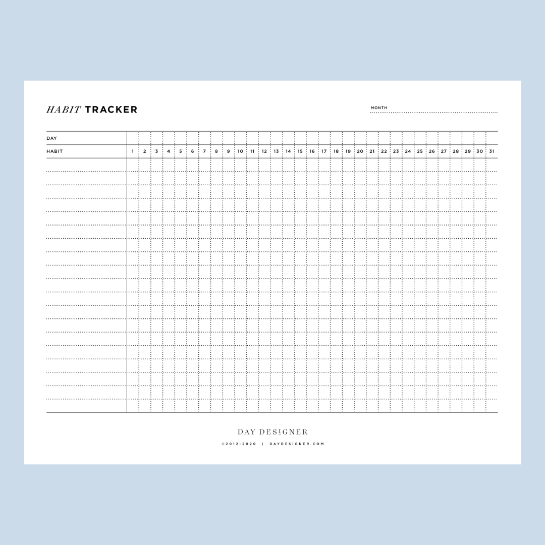 Free Habit Tracker Printable Pdf Free Habit Tracker Printable Pdf