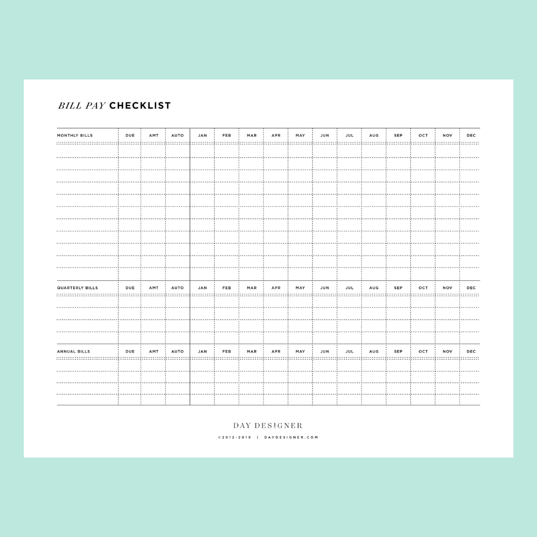 Free Bill Tracker Printable | Day Designer free-bill-tracker-printable-day-designer