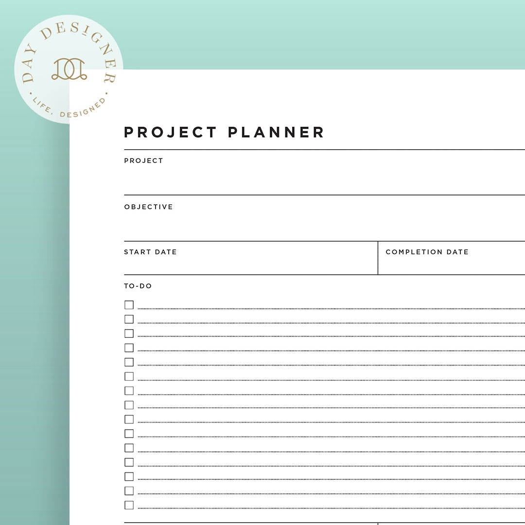 Free Project Planner Printable Day Designer