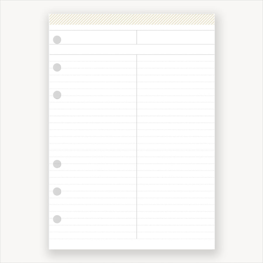 lined notes page with header prompt