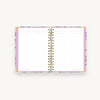 colorful painted floral pattern mini notebook open to show lined pages