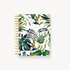 compact tropical patterned notebook with gold accents