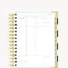mini planner open to show clear snap-in ruler with gold type 
